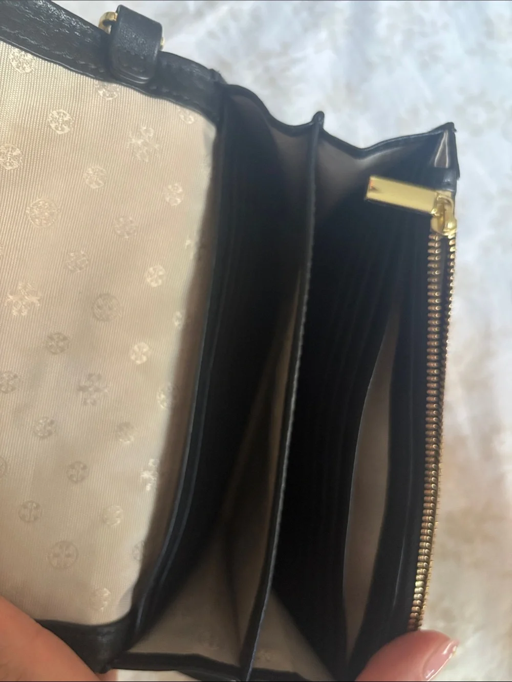 Tory Burch Black Leather Crossbody with Gold